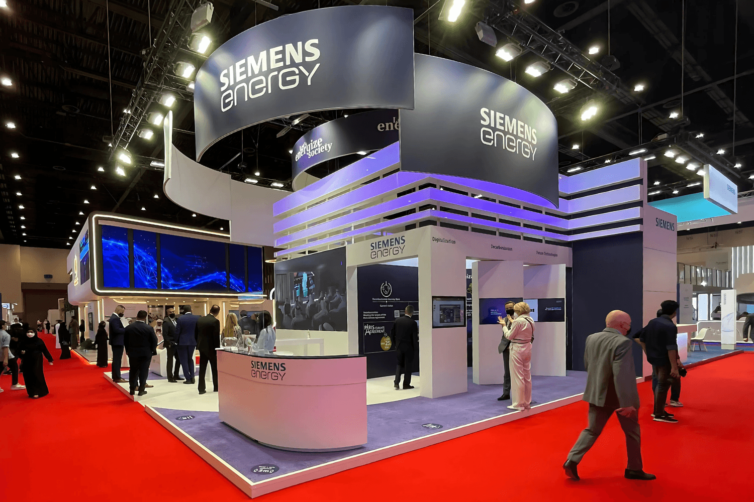 Siemens Energy 100 sqm exhibition stand at WETEX by Messe.ae