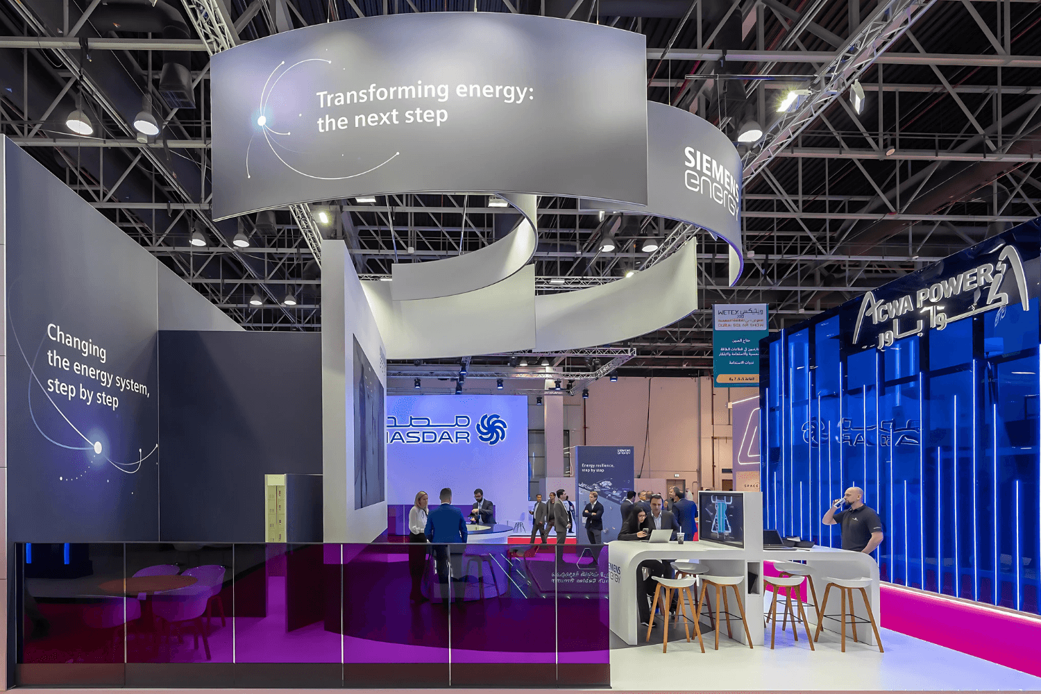 Siemens Energy 100 sqm exhibition stand at WETEX by Messe.ae