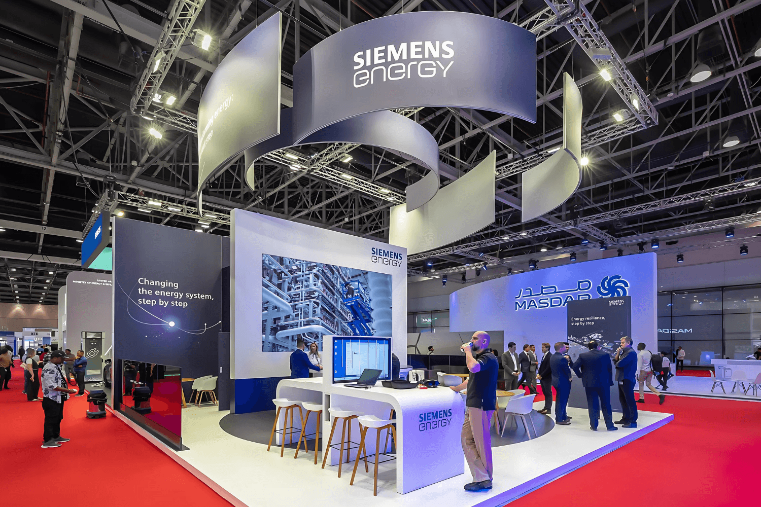Siemens Energy 100 sqm exhibition stand at WETEX by Messe.ae