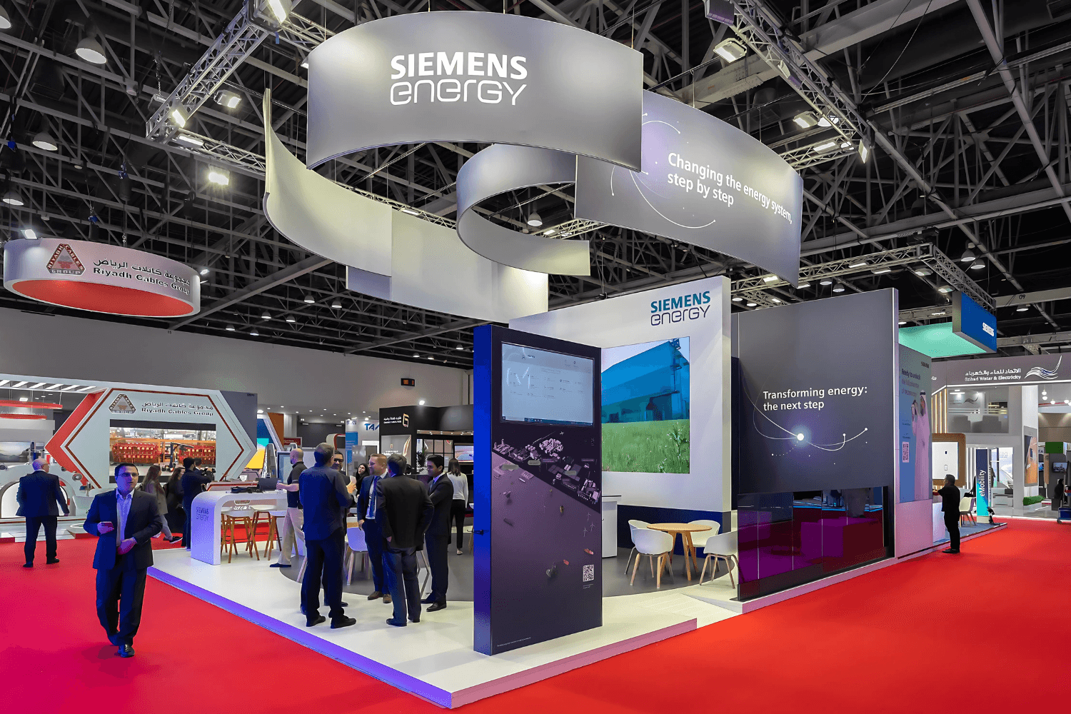 Siemens Energy 100 sqm exhibition stand at WETEX by Messe.ae