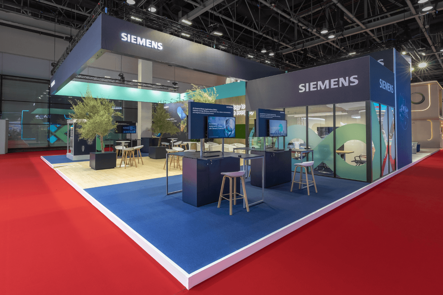 Siemens Industrial 150 sqm exhibition stand at WETEX by Messe.ae