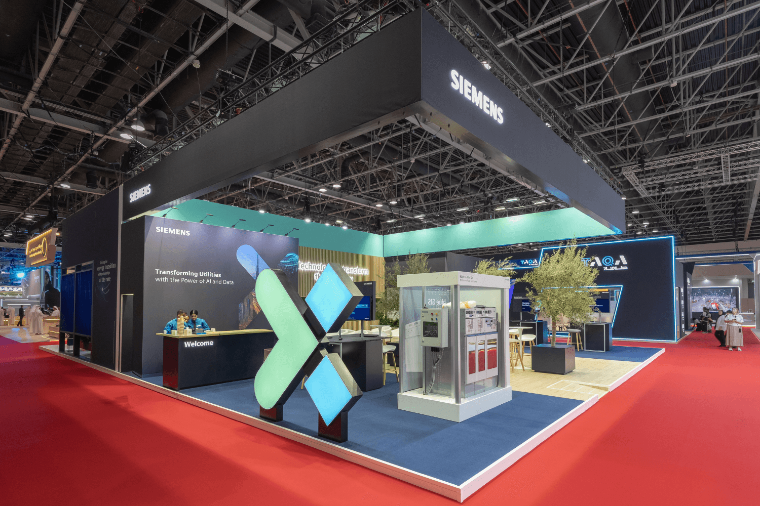 Siemens Industrial 150 sqm exhibition stand at WETEX by Messe.ae
