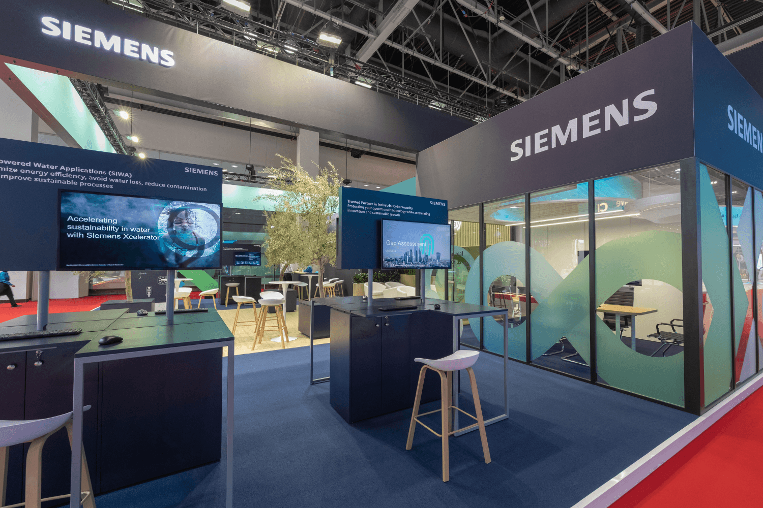 Siemens Industrial 150 sqm exhibition stand at WETEX by Messe.ae