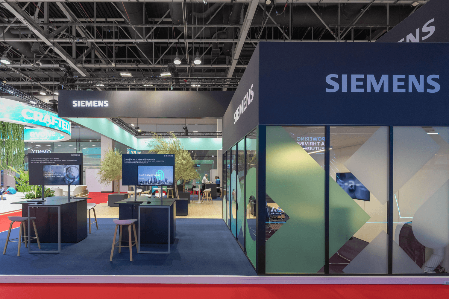 Siemens Industrial 150 sqm exhibition stand at WETEX by Messe.ae
