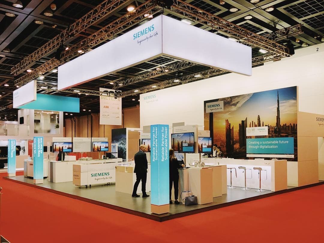Siemens Industrial 150 sqm exhibition stand at WETEX by Messe.ae