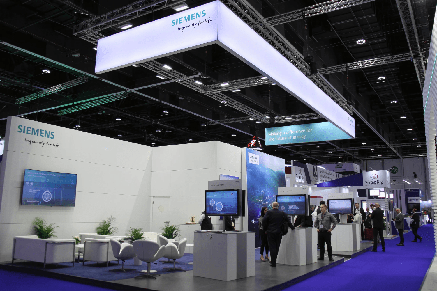 Siemens Industrial 112.5 sqm exhibition stand at ADIPEC by Messe.ae