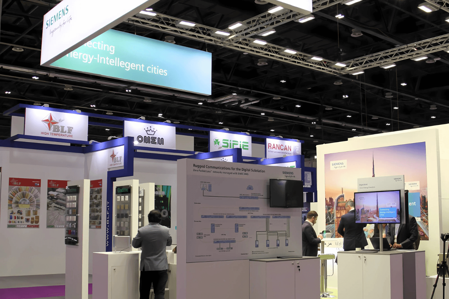 Siemens Industrial 60 sqm exhibition stand at Middle East Energy by Messe.ae