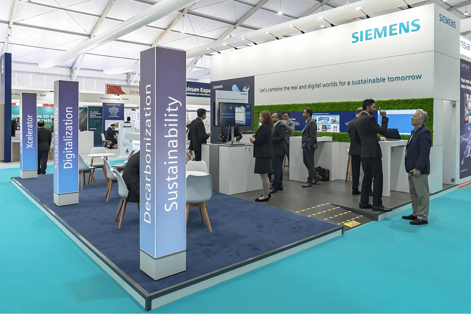 Siemens Industrial 62 sqm exhibition stand at ADIPEC by Messe.ae