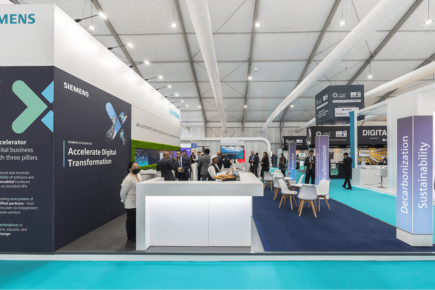 Siemens Industrial 62 sqm exhibition stand at ADIPEC by Messe.ae