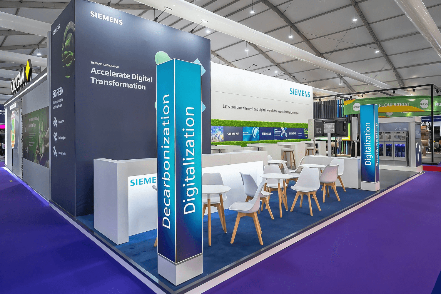 Siemens Industrial 60 sqm exhibition stand at ADIPEC by Messe.ae