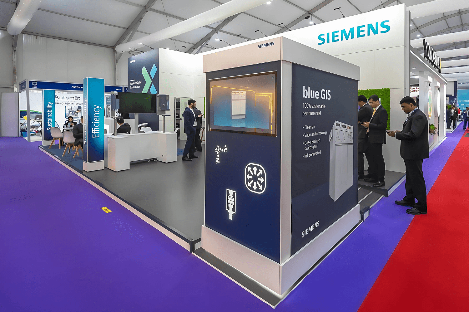 Siemens Industrial 60 sqm exhibition stand at ADIPEC by Messe.ae