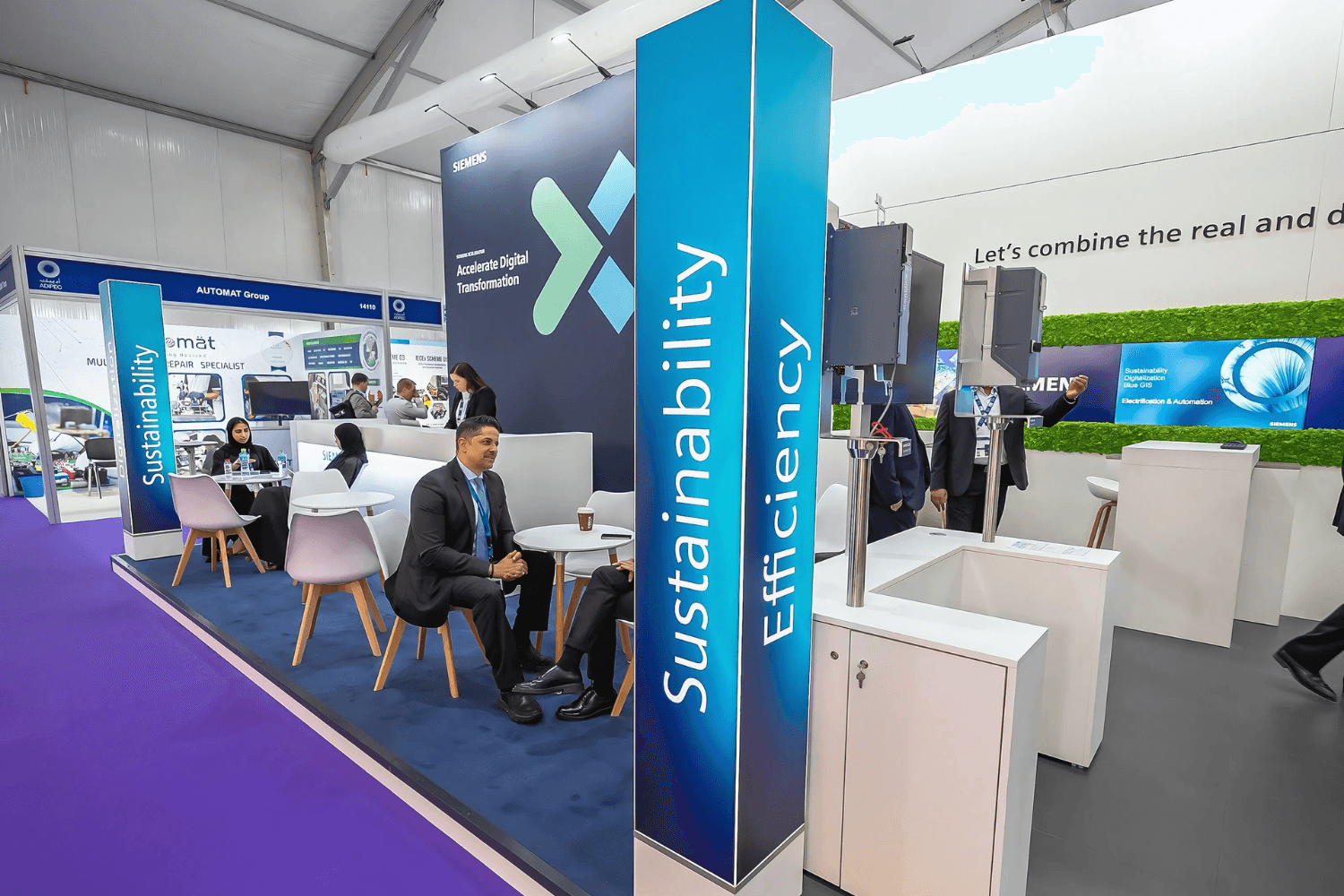 Siemens Industrial 60 sqm exhibition stand at ADIPEC by Messe.ae
