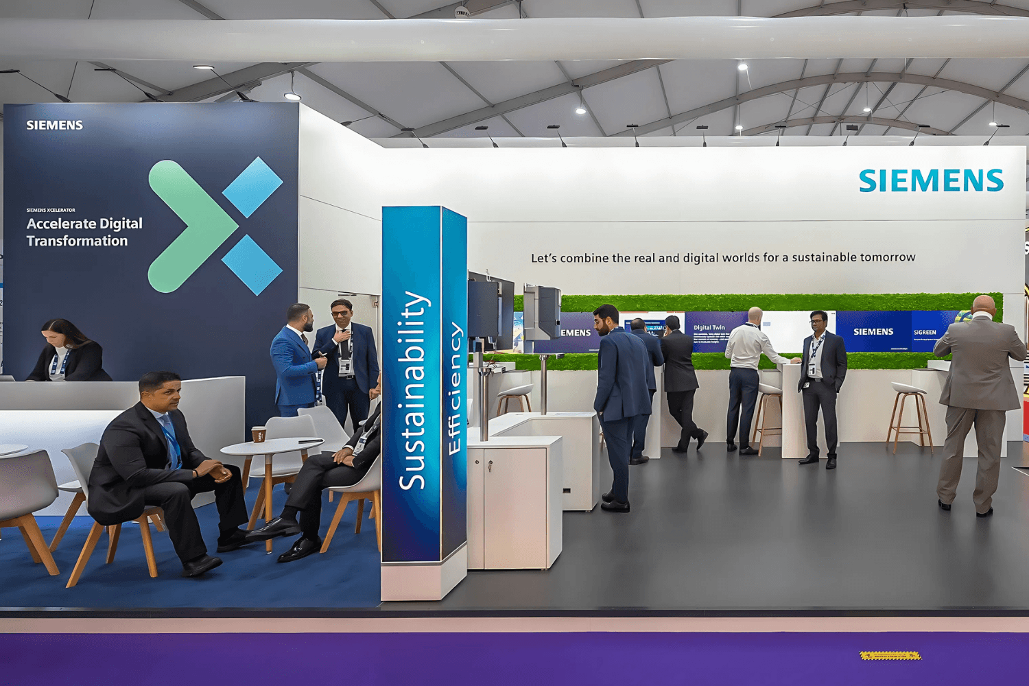 Siemens Industrial 60 sqm exhibition stand at ADIPEC by Messe.ae