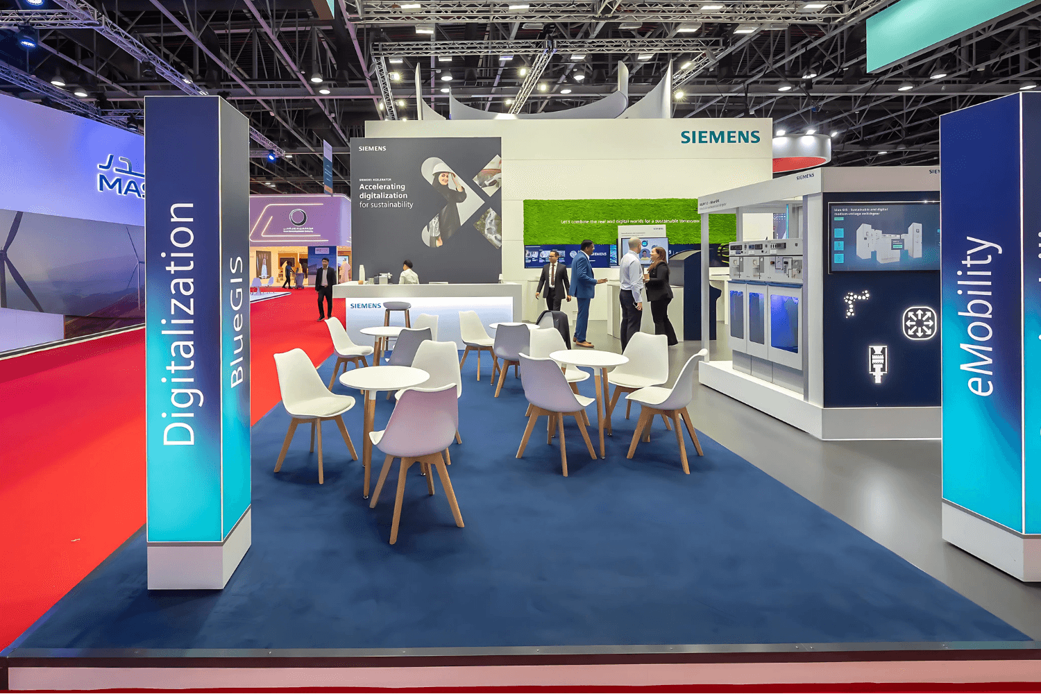 Siemens Industrial 100 sqm exhibition stand at WETEX by Messe.ae