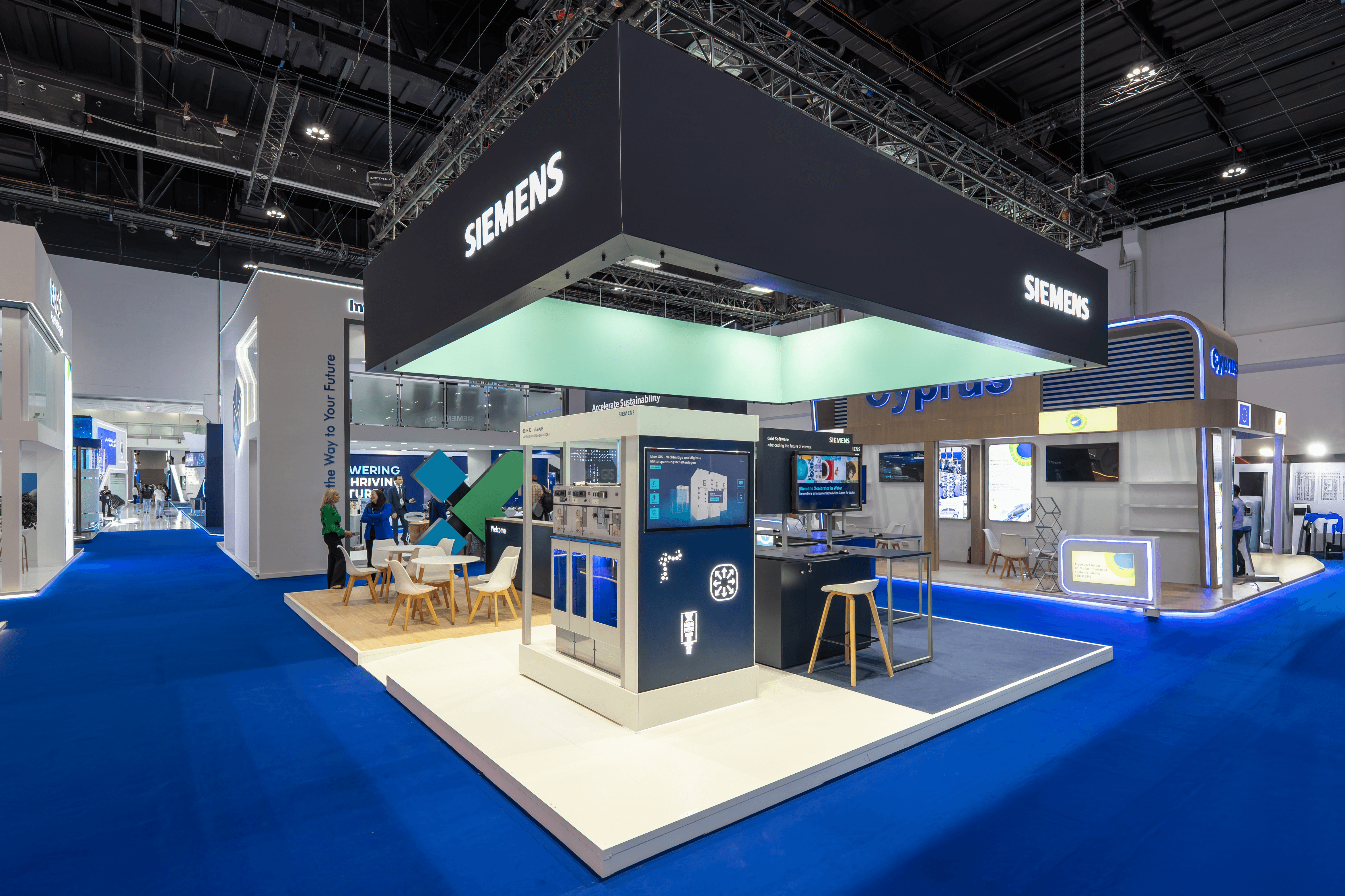 Siemens Industrial 54 sqm exhibition stand at World Utilities Congress by Messe.ae