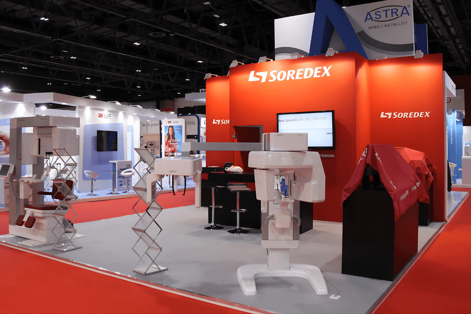 Soredex 36 sqm exhibition stand at AEEDC by Messe.ae