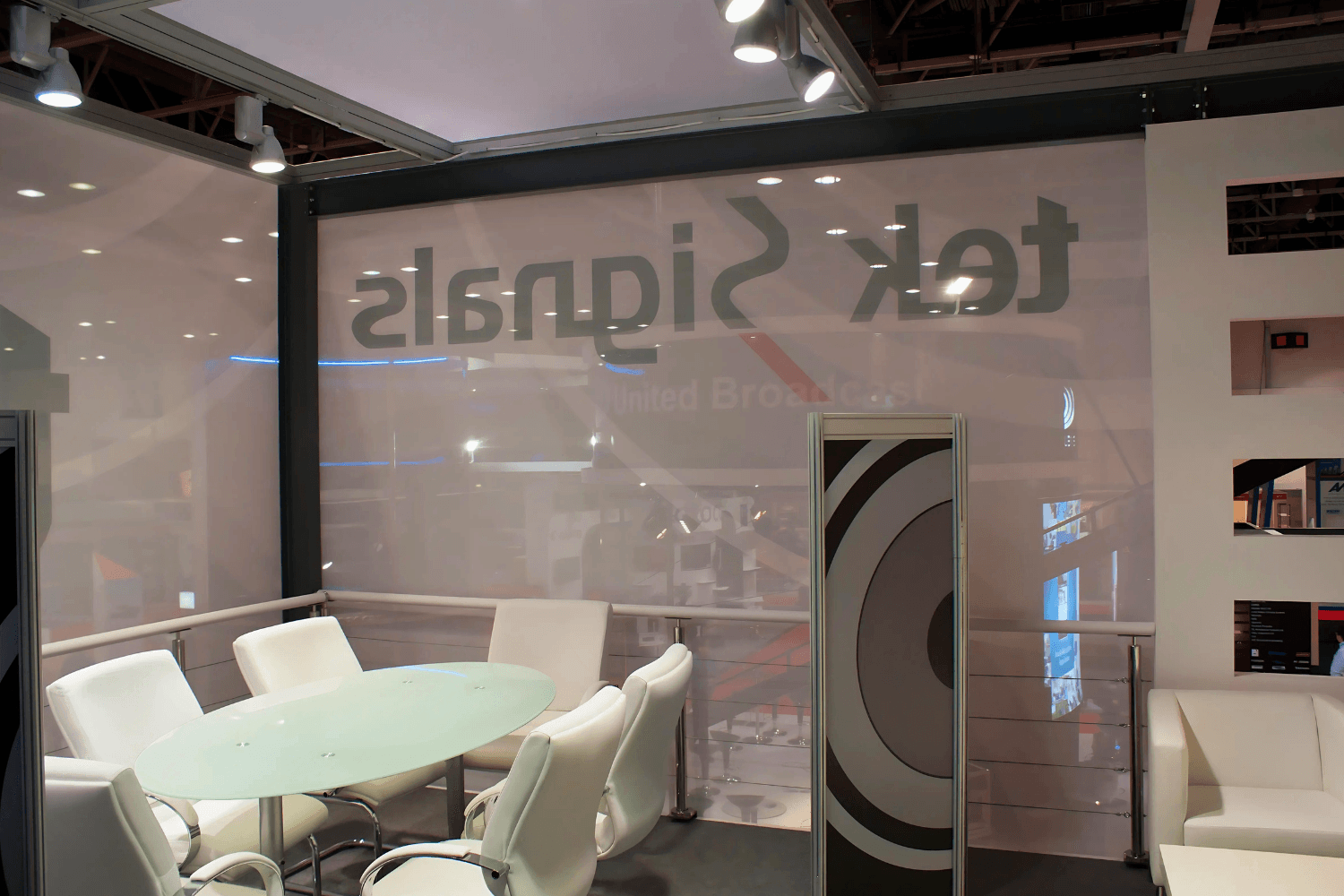TekSignals 70 + 70 sqm exhibition stand at CABSAT by Messe.ae