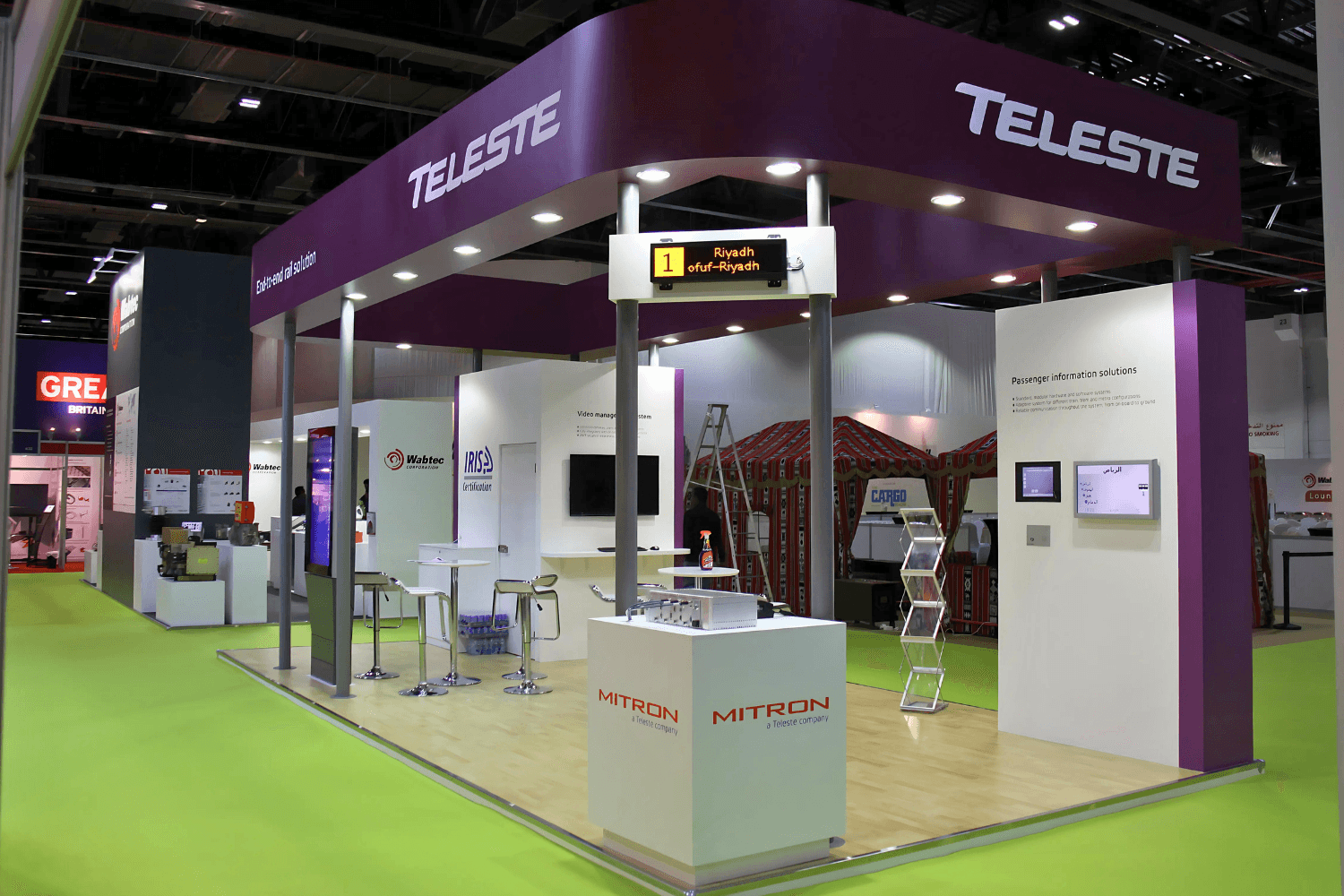 Teleste 32 sqm exhibition stand at Middle East Rail by Messe.ae