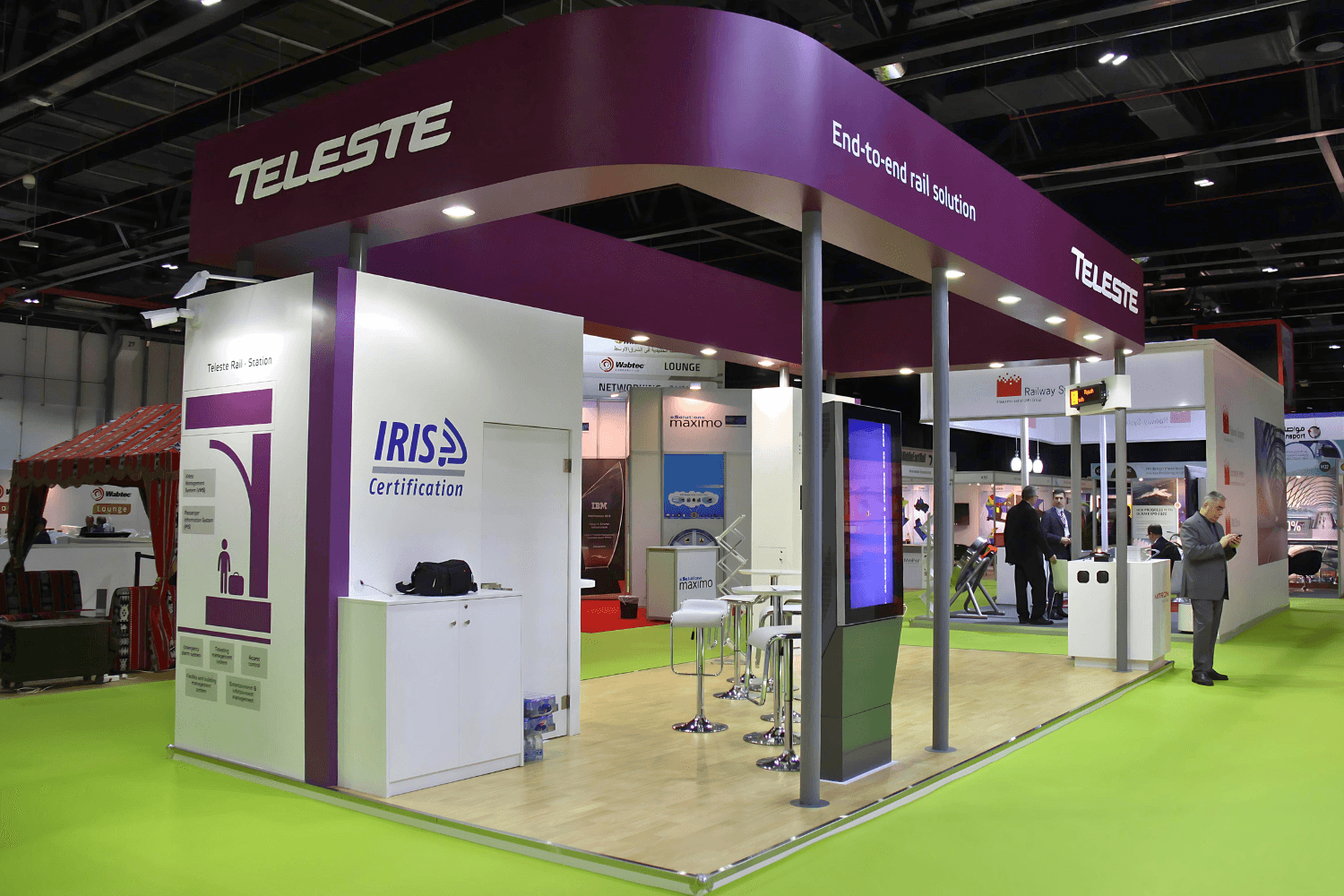 Teleste 32 sqm exhibition stand at Middle East Rail by Messe.ae