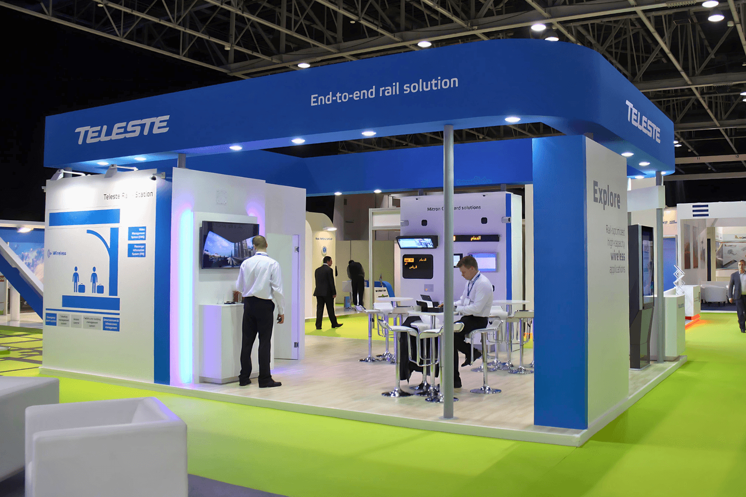 Teleste 48 sqm exhibition stand at Middle East Rail by Messe.ae
