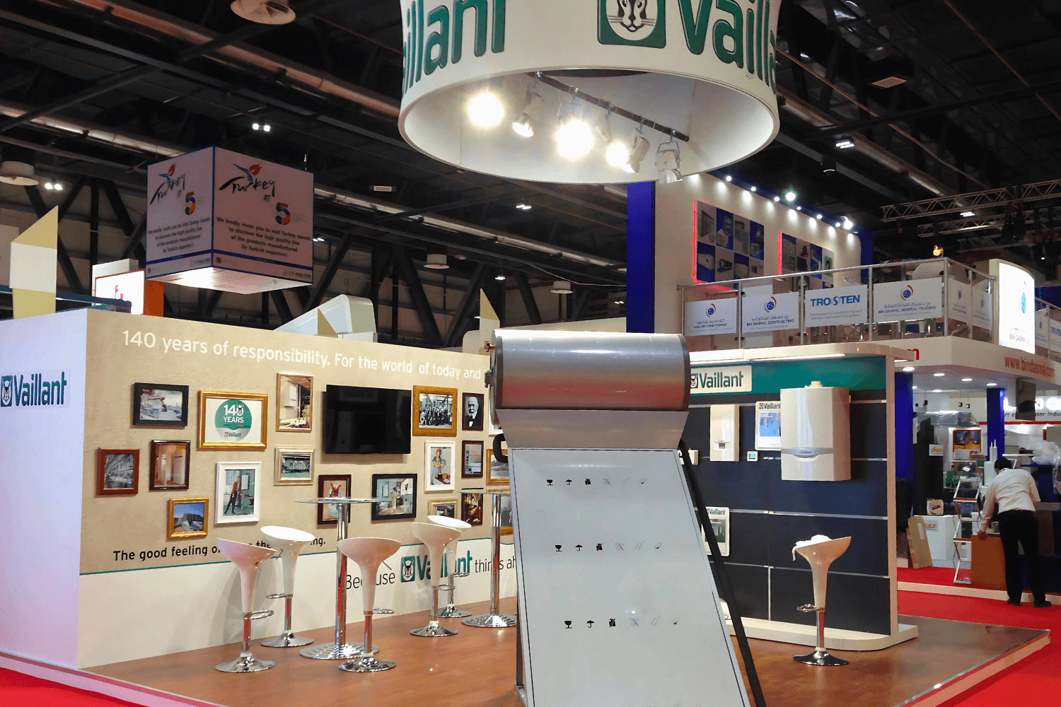 Vaillant 48 sqm exhibition stand at BIG 5 by Messe.ae