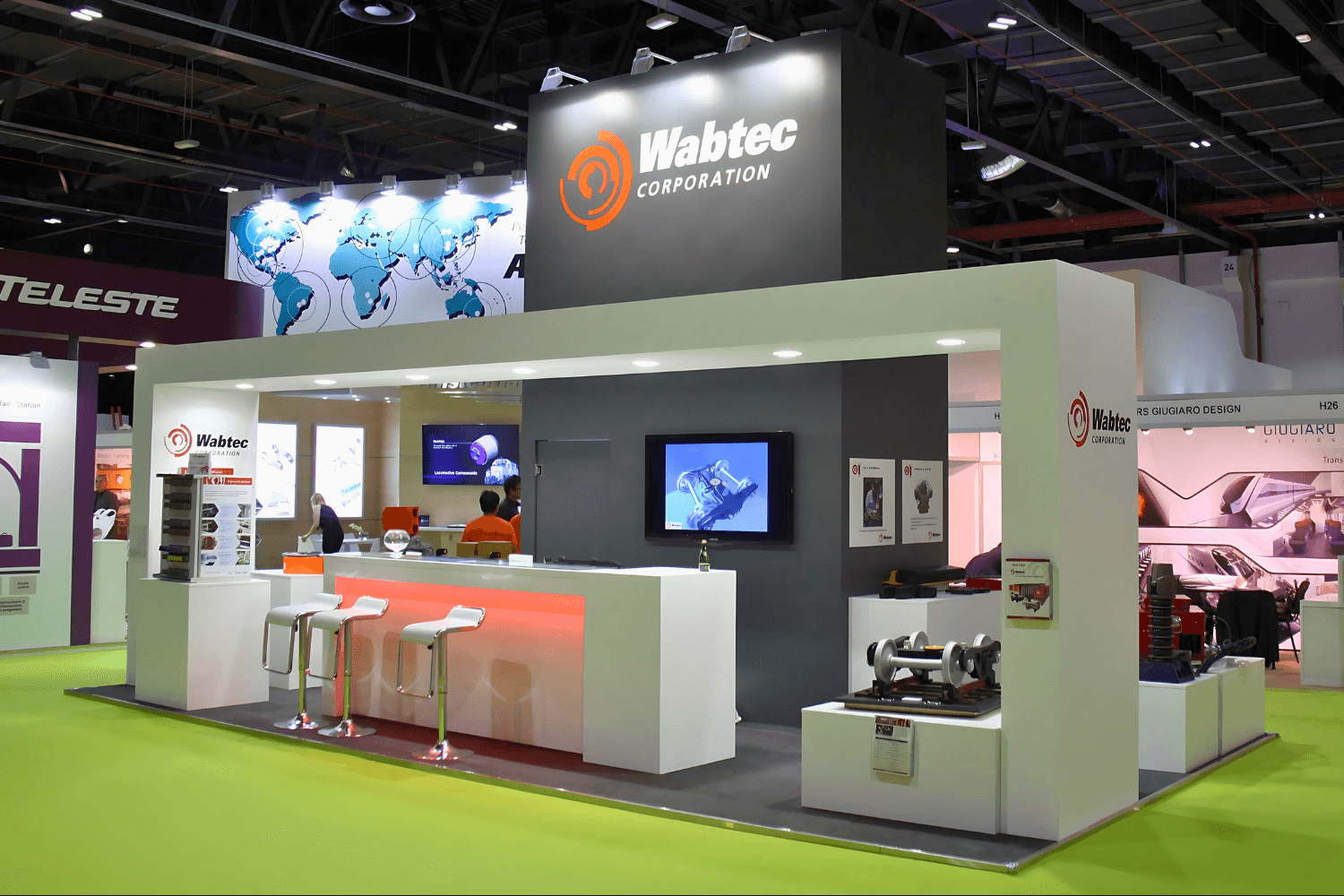 Wabtec 32 sqm exhibition stand at Middle East Rail by Messe.ae