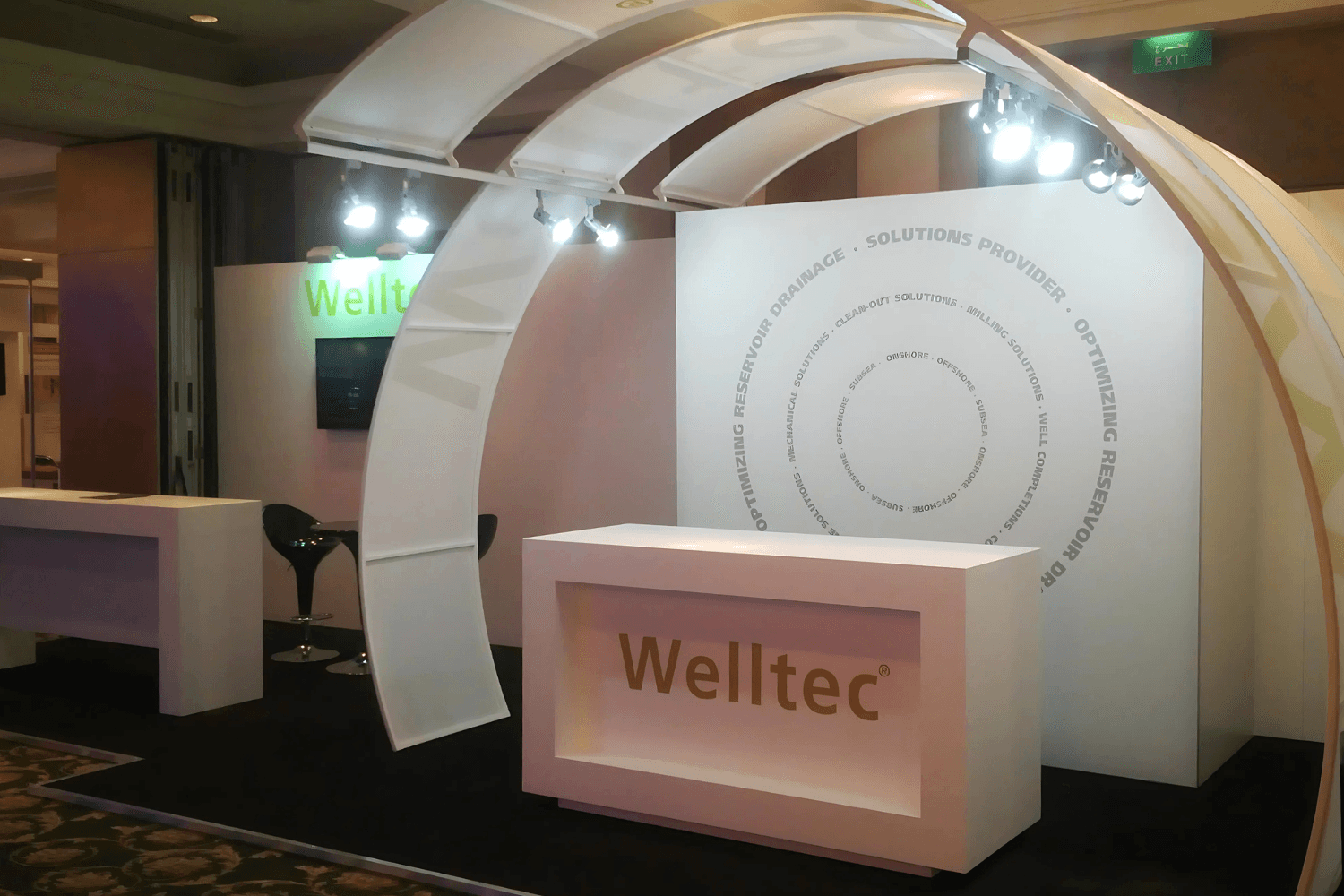 Welltec 18 sqm exhibition stand at Annual Technical Symposium & Exhibition by Messe.ae