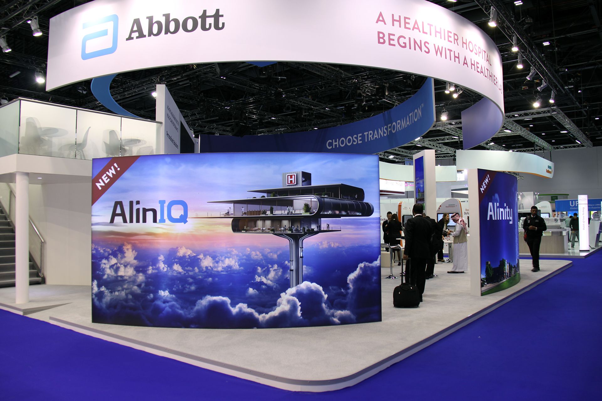 Abbott 203 sqm exhibition stand at Medlab Middle East by Messe.ae