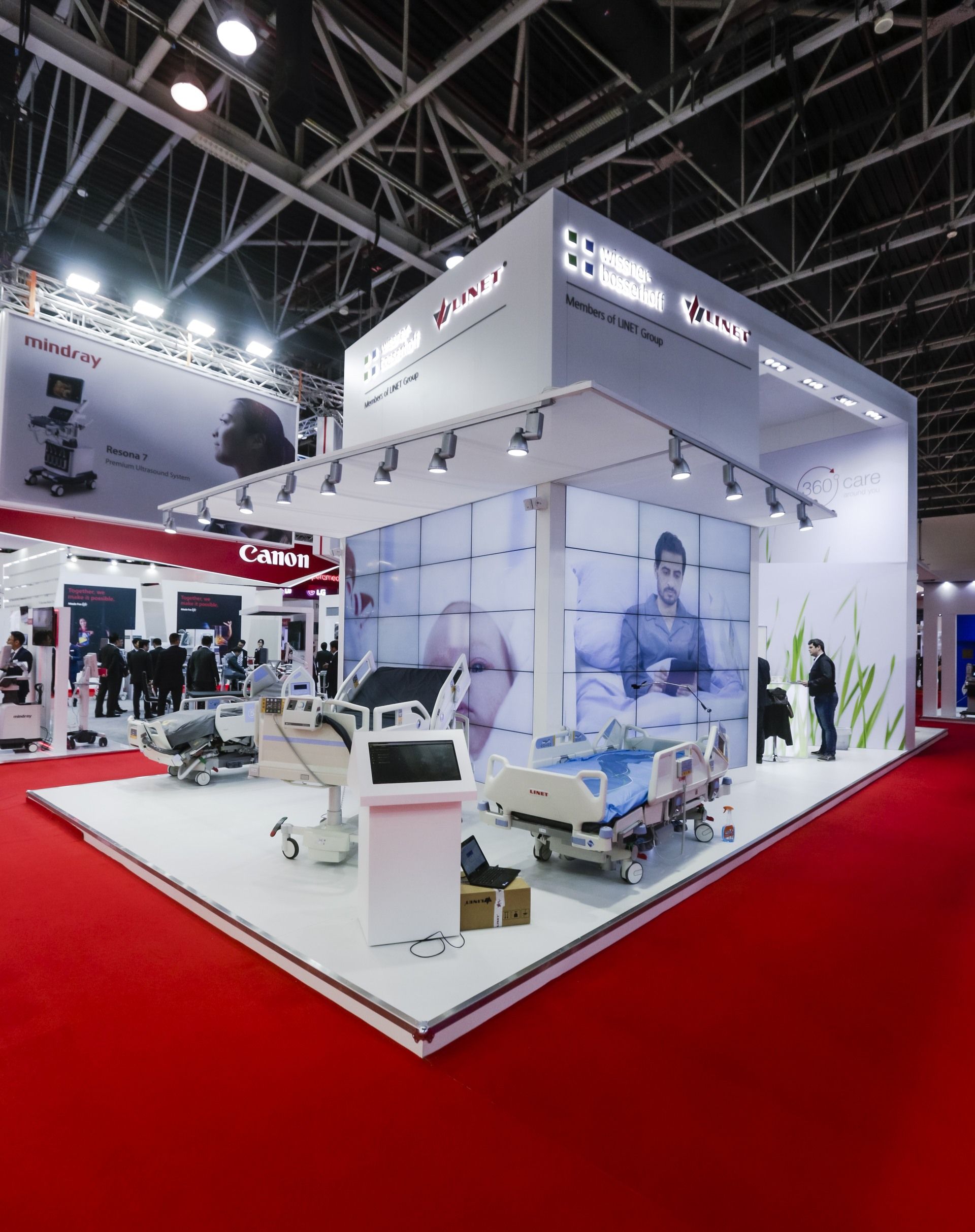 LINET Group 90 sqm exhibition stand at Arab Health by Messe.ae