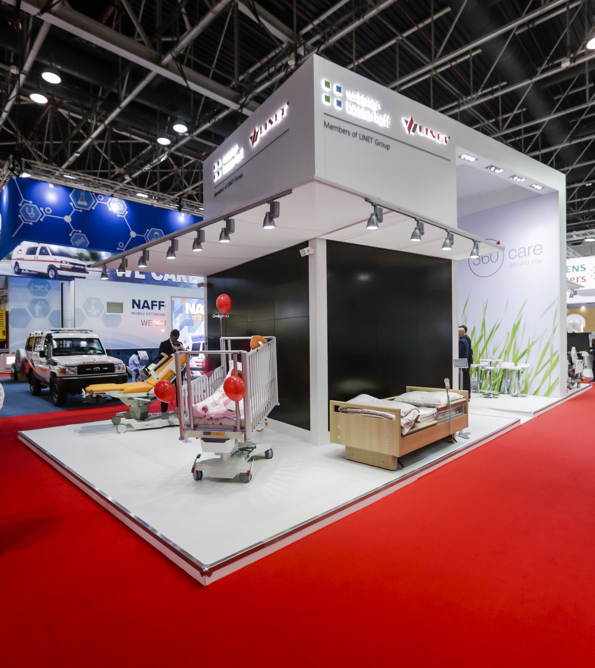 LINET Group 90 sqm exhibition stand at Arab Health by Messe.ae