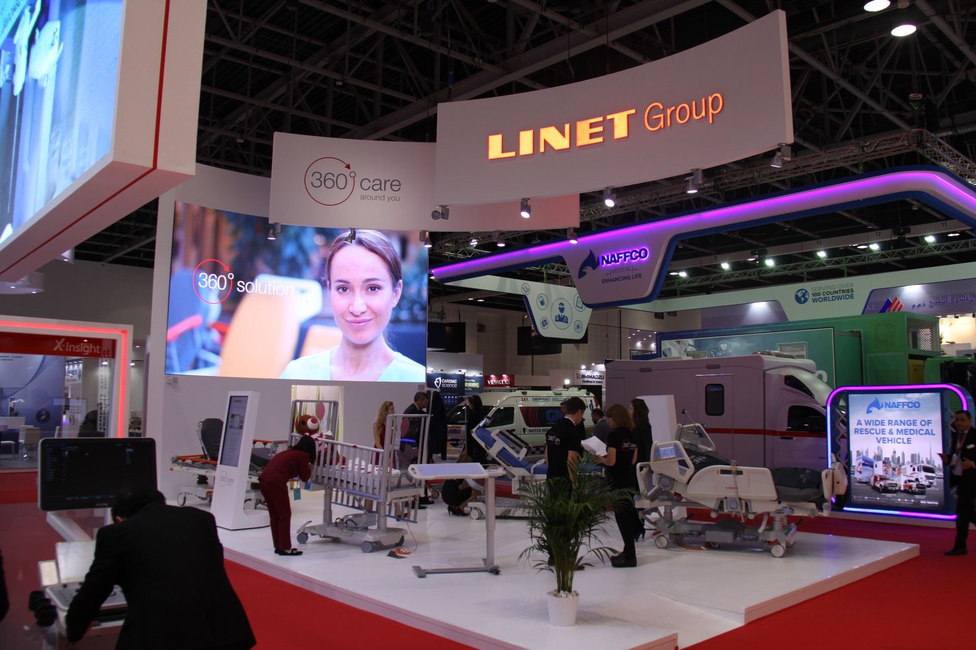LINET Group 90 sqm exhibition stand at Arab Health by Messe.ae