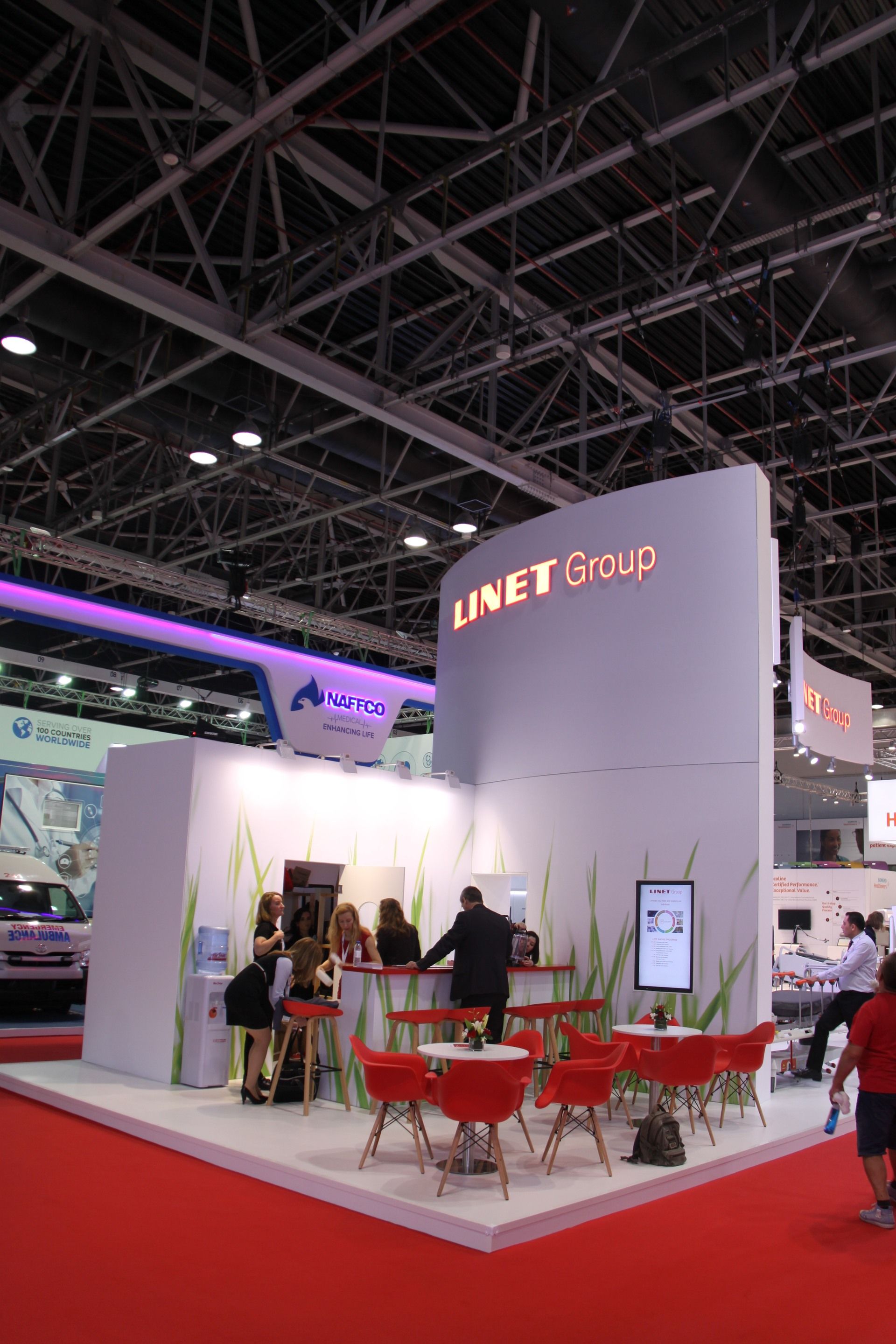 LINET Group 90 sqm exhibition stand at Arab Health by Messe.ae