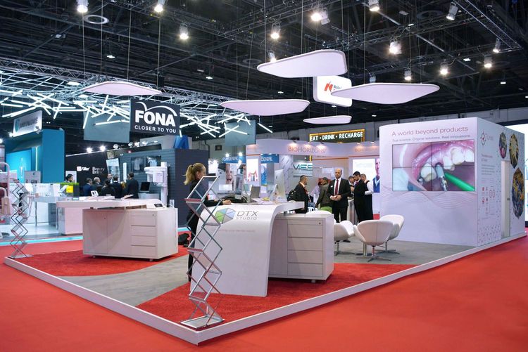 Nobel Biocare 72 sqm exhibition stand at AEEDC by Messe.ae