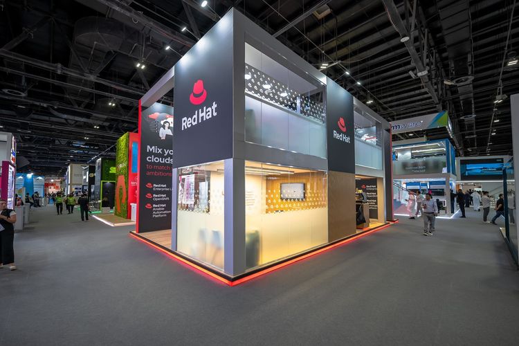 Red Hat 70 + 35 sqm exhibition stand at GITEX by Messe.ae