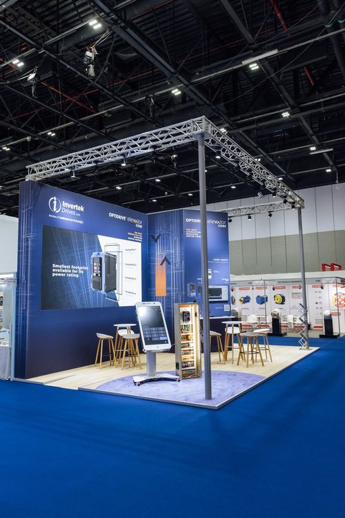 Invertek Drives 40 sqm exhibition stand at Elevator Show by Messe.ae