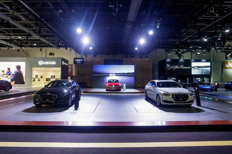 Genesis Motor 544 sqm exhibition stand at Dubai International Motor Show by Messe.ae