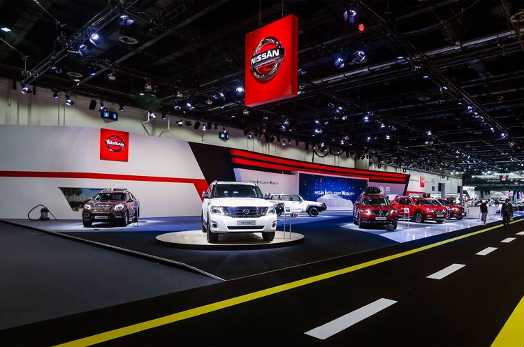 Nissan 1500 sqm exhibition stand at Dubai International Motor Show by Messe.ae