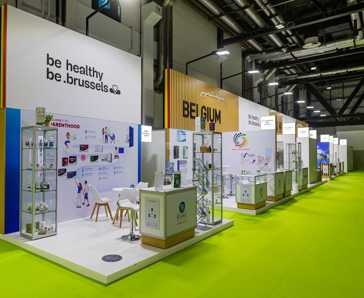 Belgium Pavilion 268 sqm exhibition stand at Arab Health by Messe.ae