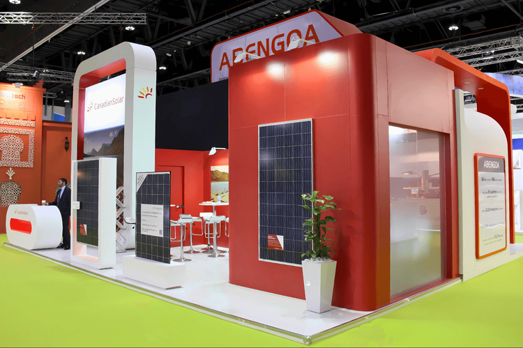 Canadian Solar 40 sqm exhibition stand at World Future Energy Summit by Messe.ae