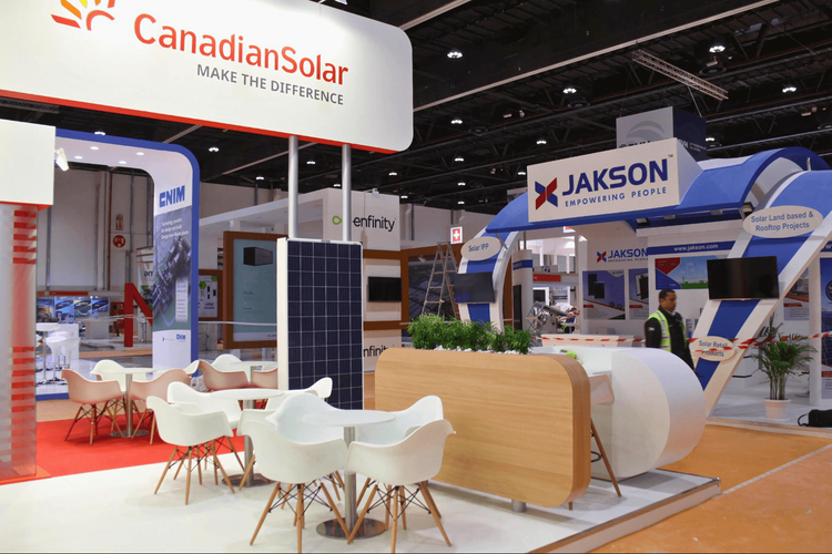 Canadian Solar 49 sqm exhibition stand at World Future Energy Summit by Messe.ae