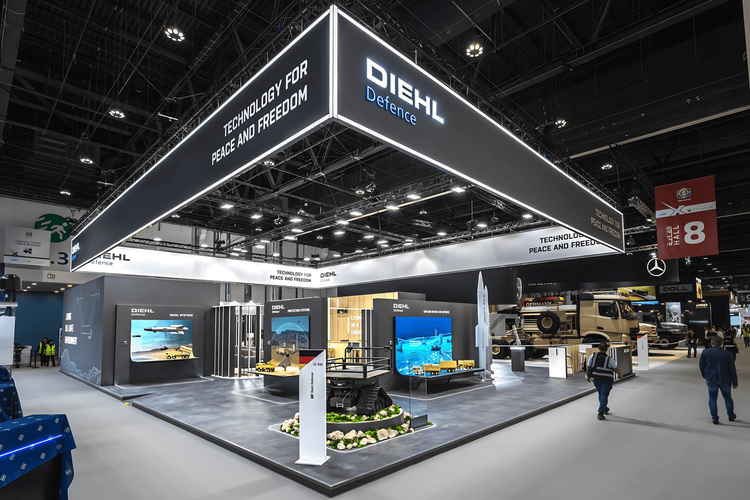 Diehl Defence 315 sqm exhibition stand at IDEX by Messe.ae