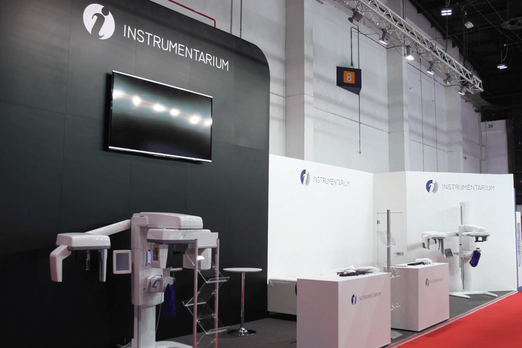 Instrumentarium 30 sqm exhibition stand at AEEDC by Messe.ae