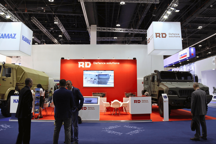 Kamaz 119 sqm exhibition stand at IDEX by Messe.ae