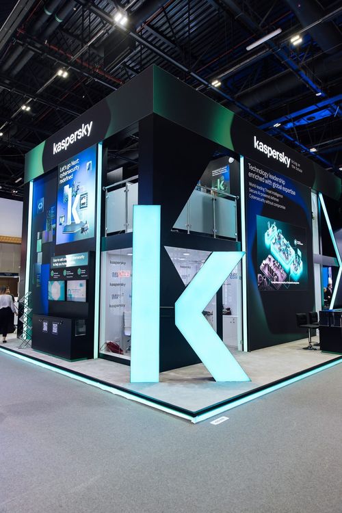Kaspersky 120 + 48 sqm exhibition stand at GITEX by Messe.ae