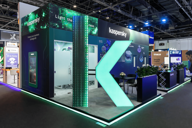 Kaspersky 72 sqm exhibition stand at GISEC by Messe.ae
