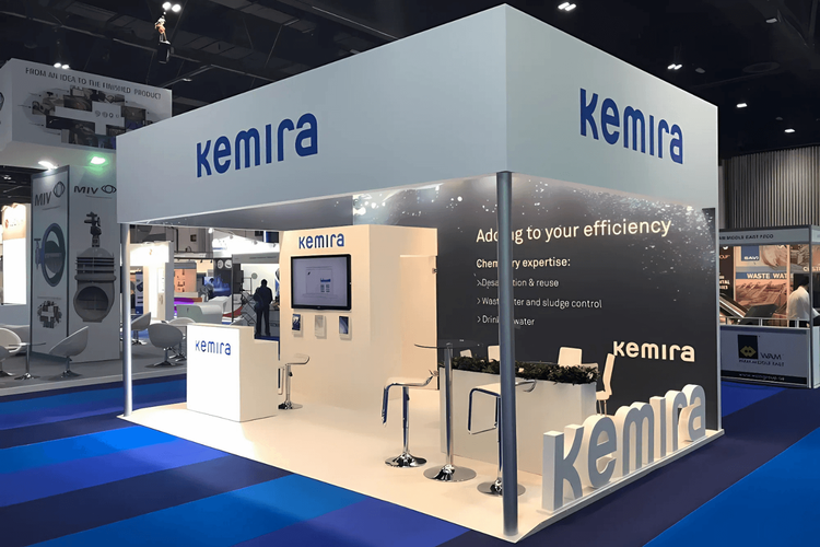 Kemira 24 sqm exhibition stand at WETEX by Messe.ae