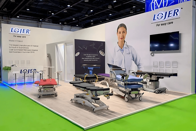 Lojer 60 sqm exhibition stand at Arab Health by Messe.ae