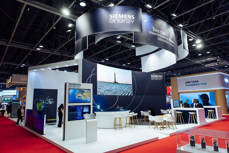 Siemens Energy 150 sqm exhibition stand at WETEX by Messe.ae