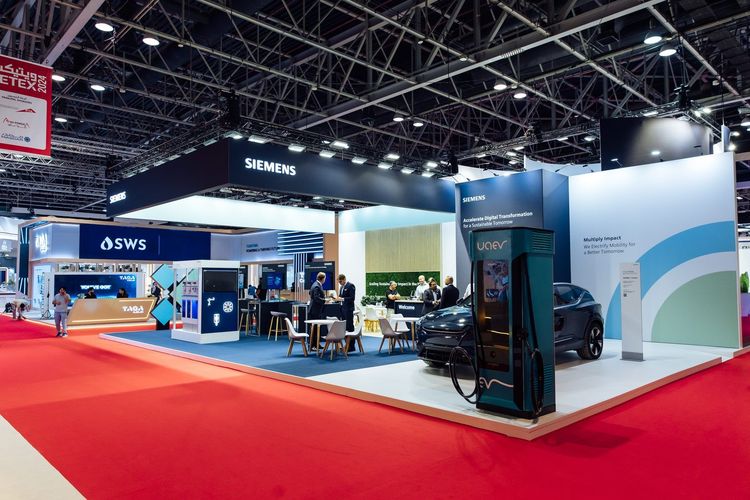Siemens Industrial 150 sqm exhibition stand at WETEX by Messe.ae