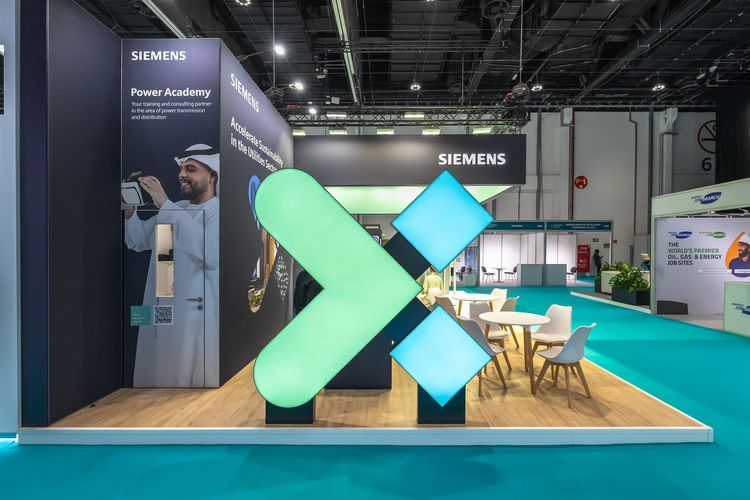 Siemens Industrial 60 sqm exhibition stand at World Utilities Congress by Messe.ae